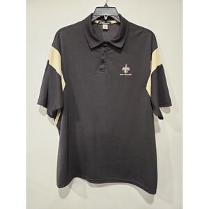 Classic Mens Polo Shirt XXL New Orleans Saints Short Sleeve NFL Football Black